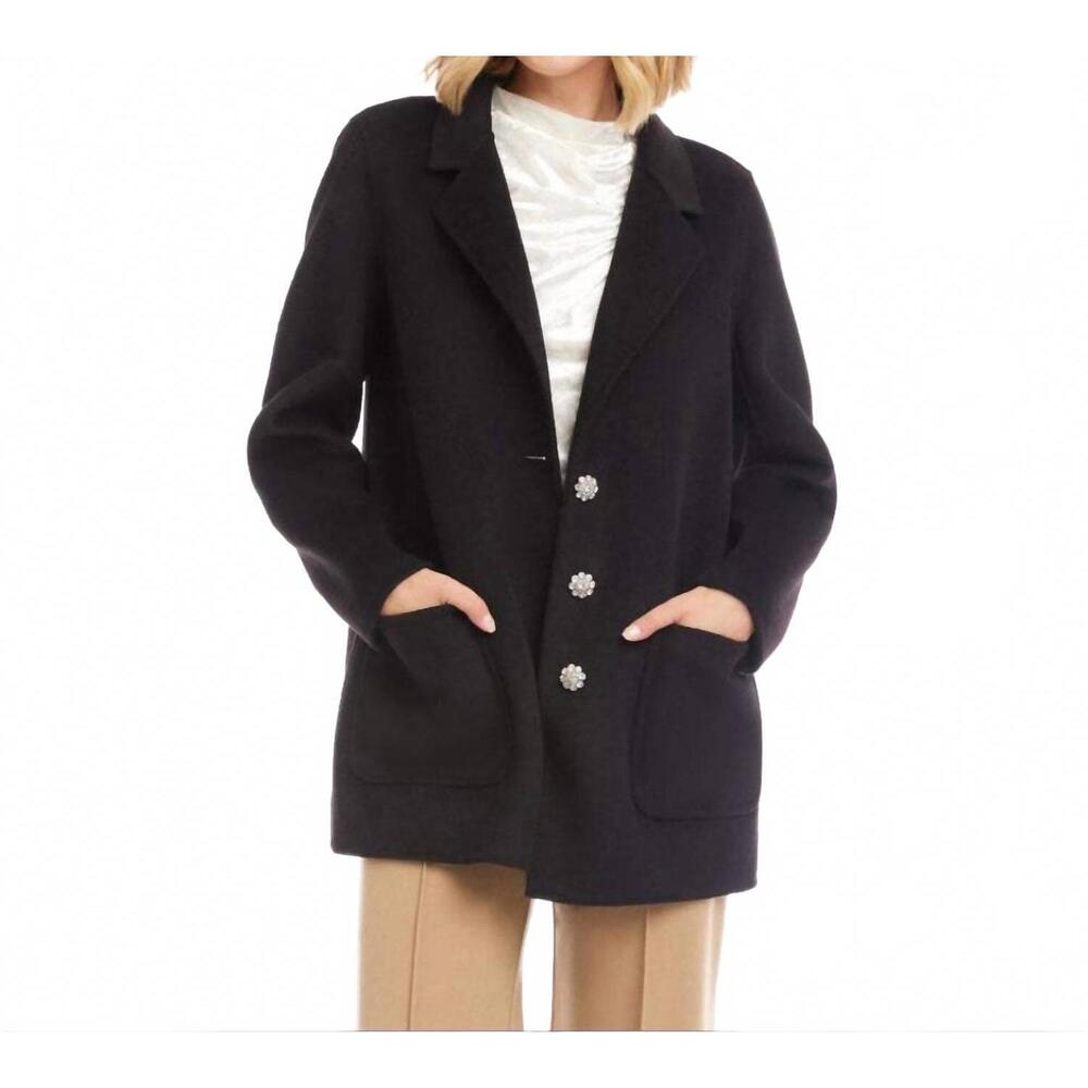 NEW KAREN KANE oversized brushed blazer in black